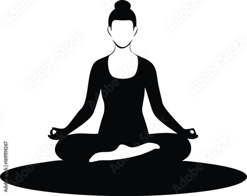 Woman silhouette with long flowing hair on white background female person