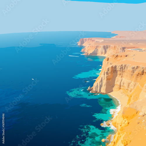 view of the coast of the mediterranean sea