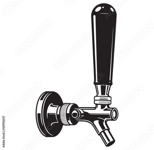 Vintage draft beer tap vector illustration perfect for pubs restaurants and bars