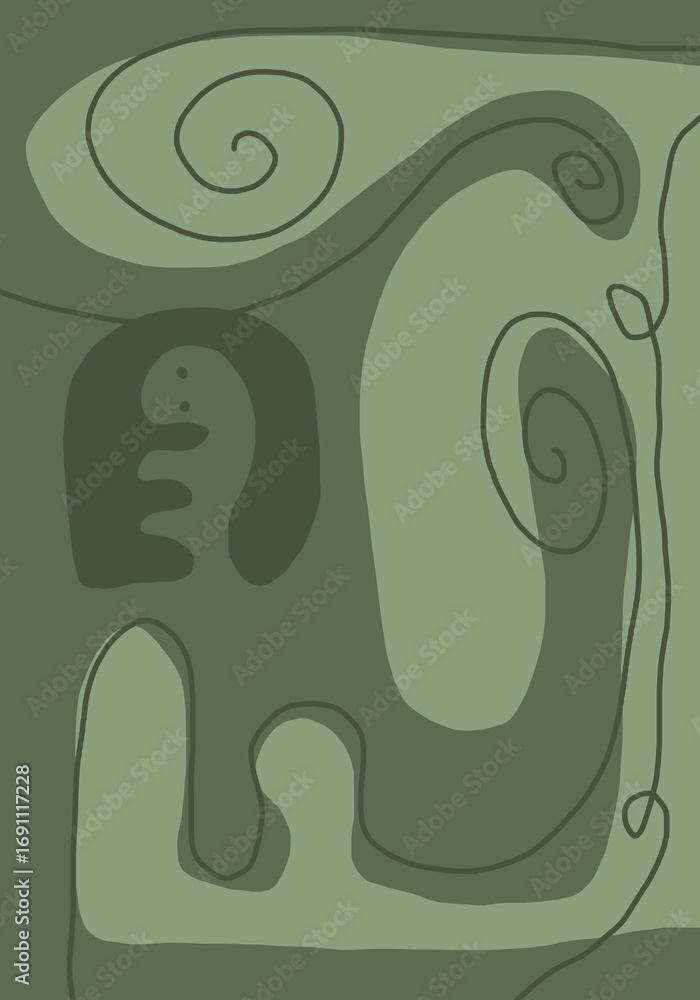 Obraz premium Minimal abstract image for printing. Picture for modern interiors. The picture is painted by hand on a tablet.