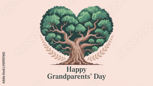 Happy Grandparents Day Celebration Love Family Tree Generations
