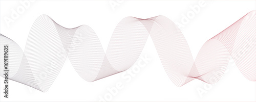 abstract light pink wave line on the white background image unique pattern graphics element modern.Parallel elliptical lines forming with wave rhythm, harmonious and.....