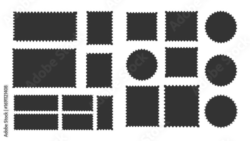 Collection of geometric shapes fabric patches with rough edges textile elements
