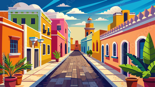 Campeche Historic Fortified Town, Mexico – colorful colonial streets protected by defensive walls and bastions, showcasing maritime heritage and resilience against historic invasions.
