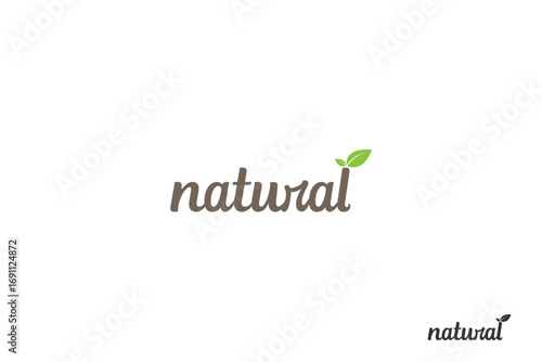natural food simple logo vector design,for real food raw food, healty