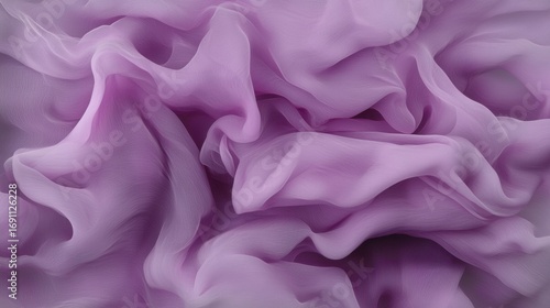 A close-up view of a soft, flowing, and textured fabric in a shade of purple.