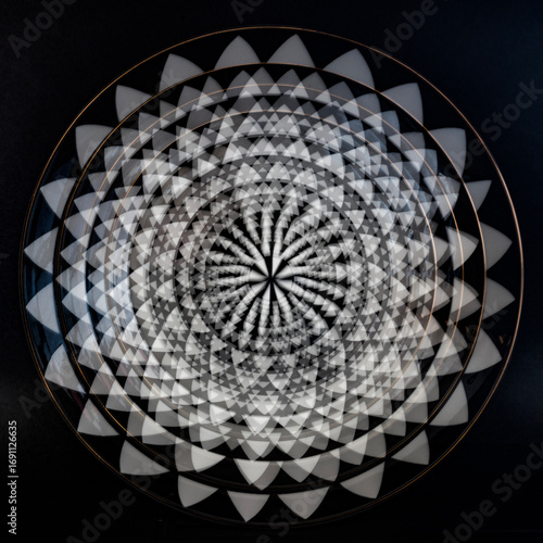 abstract geometric pattern on black