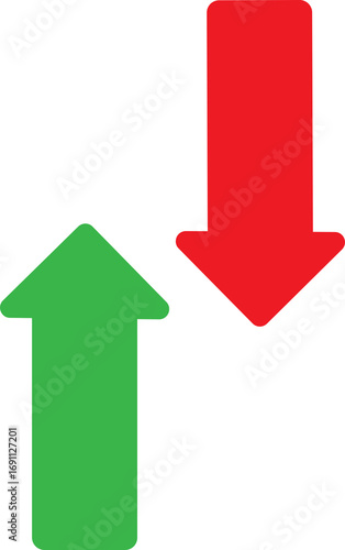 Free Download Green Up and Red Down Arrows PNG Illustration Showing Growth and Decline - GFXLoad