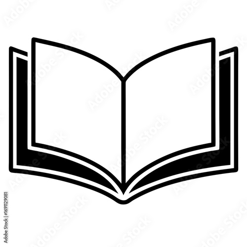 Open book outline vector, a modern book icon art design, black vector of various books, simple various open book art, open books isolated