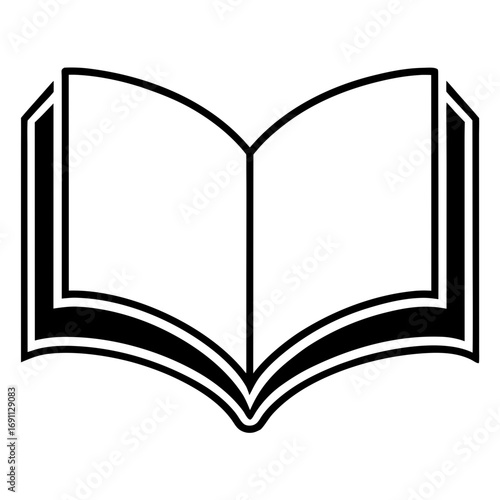 Open book outline vector, a modern book icon art design, black vector of various books, simple various open book art, open books isolated