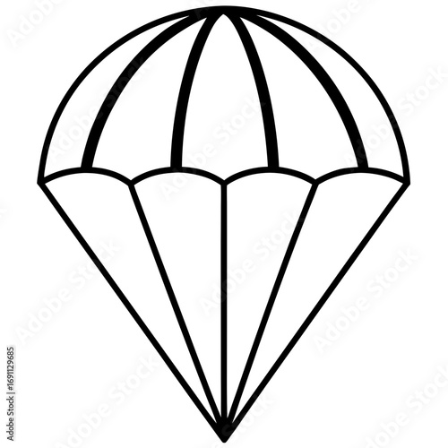 Parachute outline vector, a modern parachute icon art design, black vector of various parachutes, simple various parachute art, parachute isolated