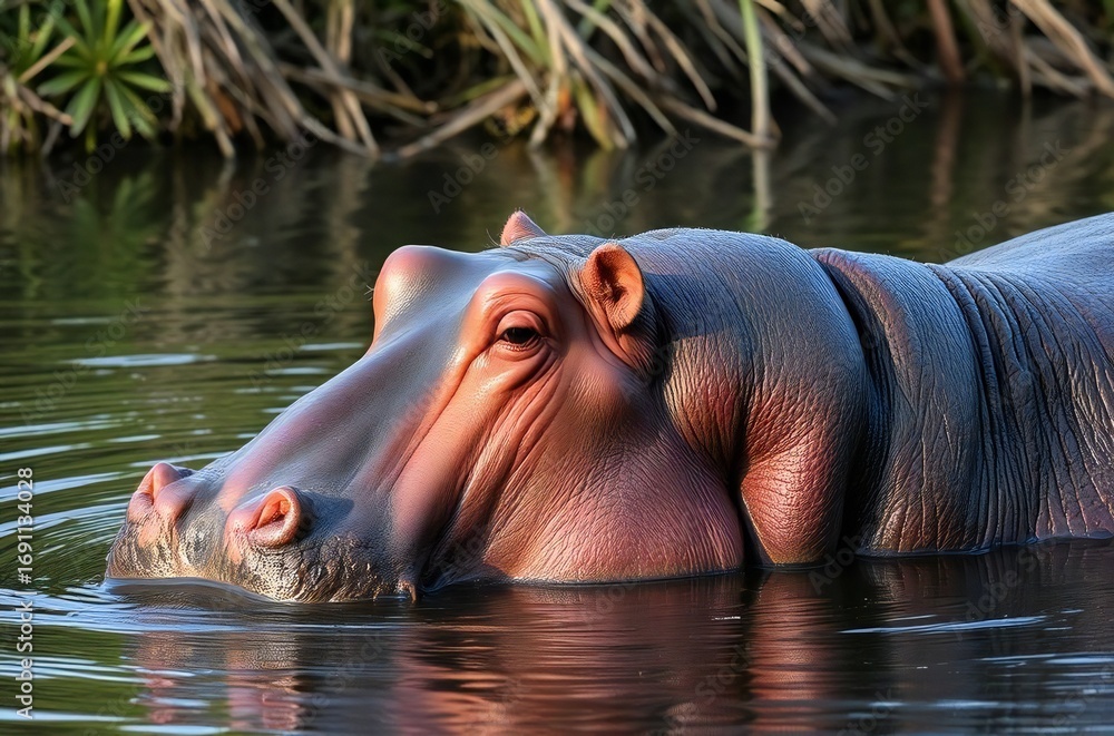 Fototapeta premium hippopotamus in water