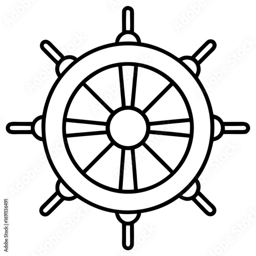 Ship wheel outline vector, a modern ship wheel icon art design, black vector ship wheel outline, black vector of ship wheel, simple ship wheel art