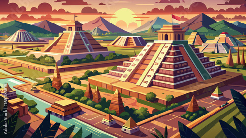 Teotihuacan, Mexico – ancient city with monumental pyramids, vast plazas, and mural art, representing advanced pre-Columbian urban planning and
