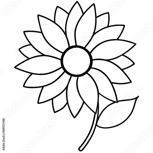 Sunflower outline vector, a modern sunflower icon art design, black vector sunflower outline, black vector of a sunflower, simple sunflower art