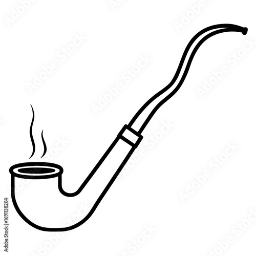 Smoking pipe outline vector, a modern smoking pipe icon art design, black vector smoking pipe outline, black vector of a smoking pipe, simple smoking pipe art