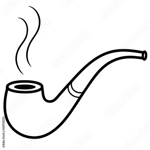 Smoking pipe outline vector, a modern smoking pipe icon art design, black vector smoking pipe outline, black vector of a smoking pipe, simple smoking pipe art