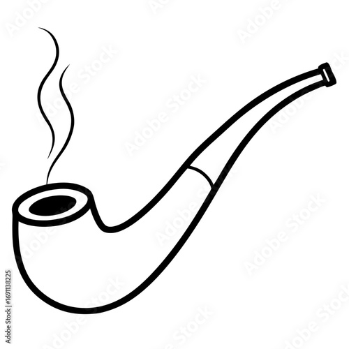 Smoking pipe outline vector, a modern smoking pipe icon art design, black vector smoking pipe outline, black vector of a smoking pipe, simple smoking pipe art