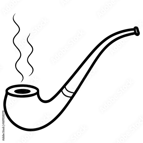 Smoking pipe outline vector, a modern smoking pipe icon art design, black vector smoking pipe outline, black vector of a smoking pipe, simple smoking pipe art