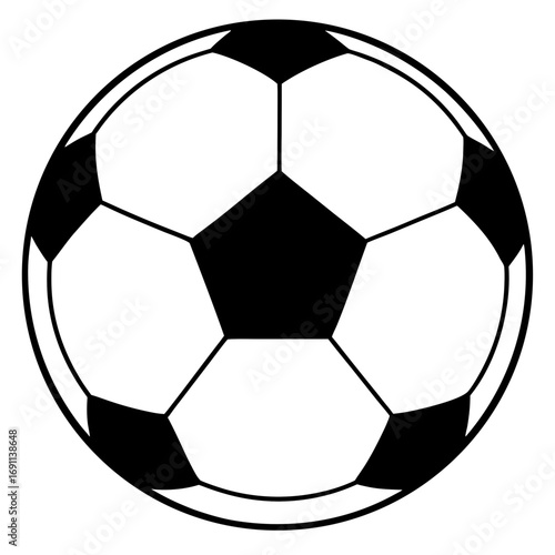 Football silhouette vector, a black football vector art design, and a silhouette of a sports ball elements isolated on a white background