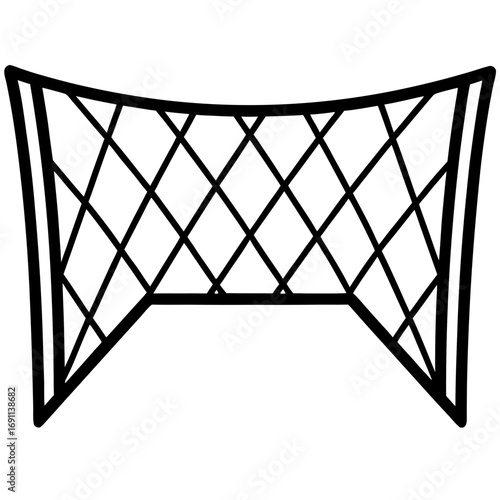 Soccer goal net outline vector, a modern goal net icon art design, black vector soccer outline, a modern soccer icon art design, black vector of a goal net, simple goal net art, a goal net isolated