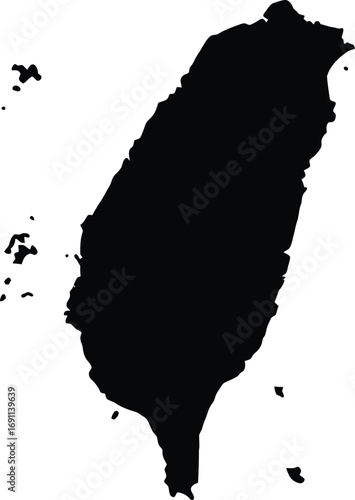 Taiwan map vector illustration scalable eps geography shape outline silhouette