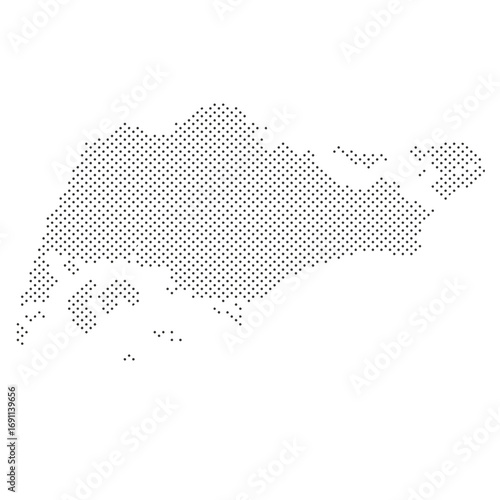Singapore map small dots vector