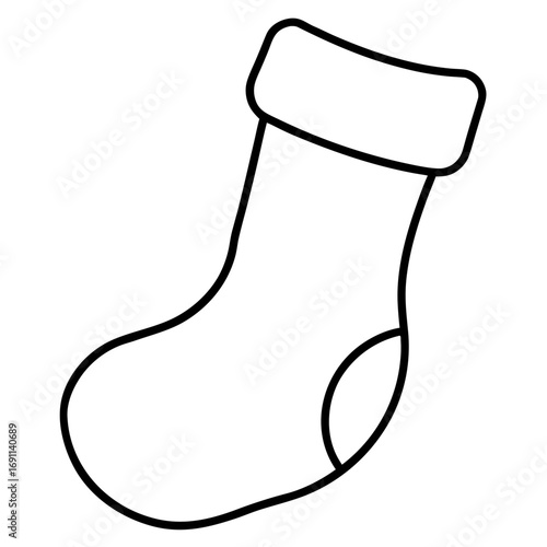 Christmas stocking silhouette vector, a black stocking vector art design, and a silhouette of a stocking isolated on a white background