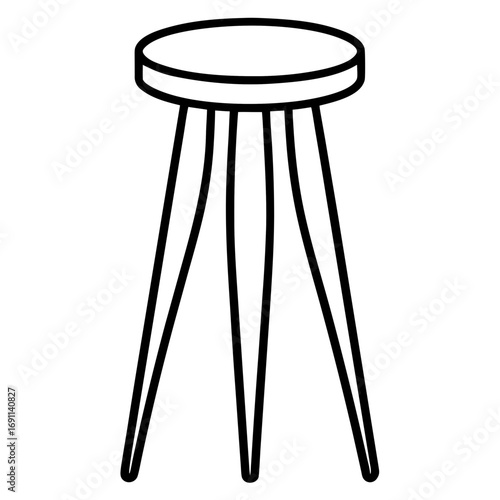 Stool outline vector, a modern stool icon art design, black vector of stool, simple stool art, stool isolated