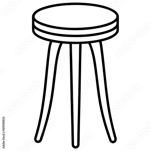 Stool outline vector, a modern stool icon art design, black vector of stool, simple stool art, stool isolated