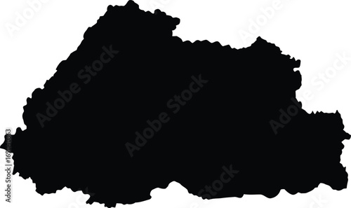 Bhutan map vector graphic scalable silhouette country outline illustration eps