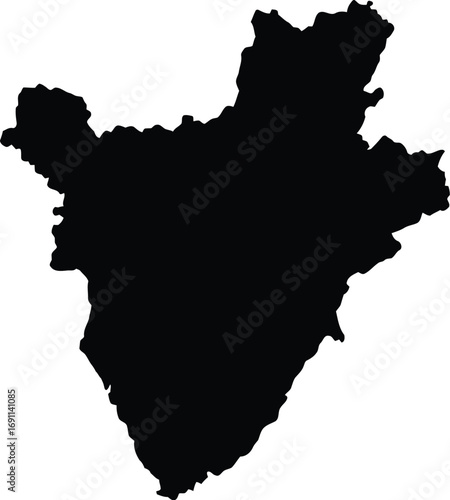 Burundi map vector illustration scalable eps geographic outline country shape