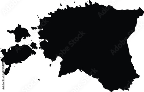 Scalable vector map illustration of estonia for eps file format general use