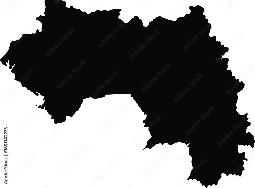 Fototapeta premium Scalable vector map illustration of guinea for eps export general use
