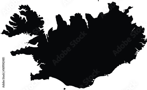 Scalable vector map illustration of iceland eps file for download