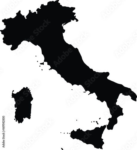Scalable vector map illustration of italy eps icon for general use