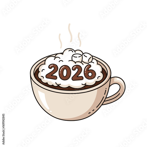 2026 Hot Chocolate with Marshmallows in a Cup