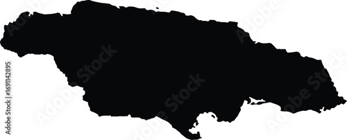 Black silhouette map of jamaica island vector illustration scalable eps graphic design