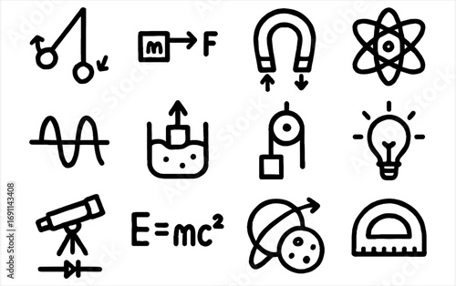 Physics icons for science education a collection of scientific principles and concepts