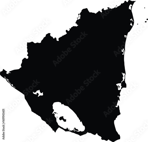 Scalable vector map illustration of nicaragua eps for general use
