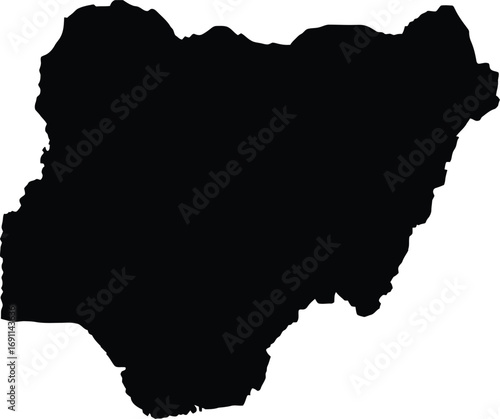 Nigeria map vector illustration scalable geographic outline eps for design