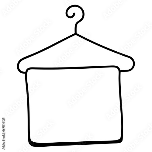 Hanging clothes outline vector, a modern clothes rack icon art design, black vector of a clothes rack, simple hanging cloth art, a clothes hanging isolated