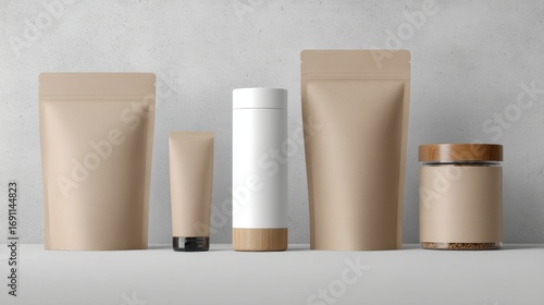 Wallpaper Mural Cosmetic bottles cream packaging mockup natural skincare beauty product presentation Torontodigital.ca