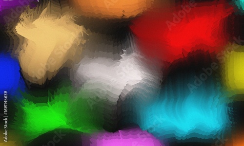 Abstract colorful background with blurred shapes and textures creating a vibrant composition