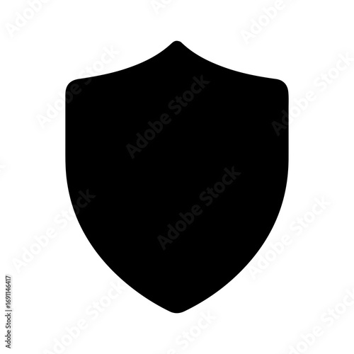Black Shield Icon Protection Security and Defense Symbol.