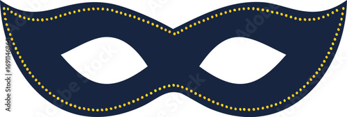 Dark blue masquerade mask with yellow dots party costume
