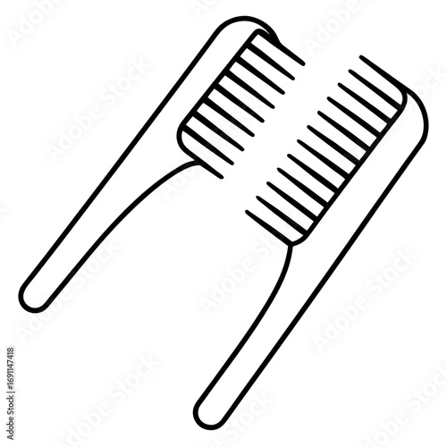 Comb outline vector, a modern comb icon art design, black vector of a comb, simple comb art, a comb isolated
