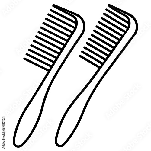 Comb outline vector, a modern comb icon art design, black vector of a comb, simple comb art, a comb isolated
