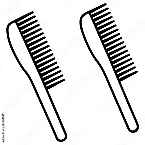 Comb outline vector, a modern comb icon art design, black vector of a comb, simple comb art, a comb isolated
