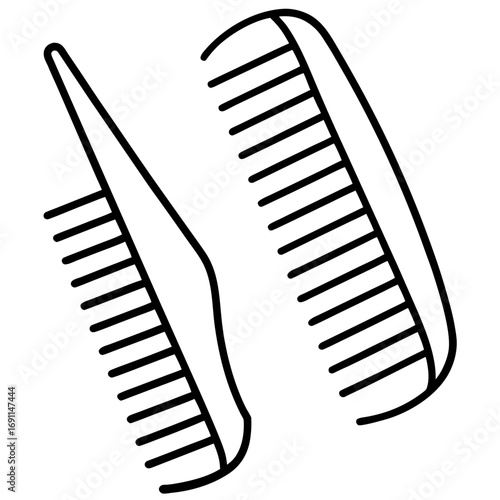 Comb outline vector, a modern comb icon art design, black vector of a comb, simple comb art, a comb isolated